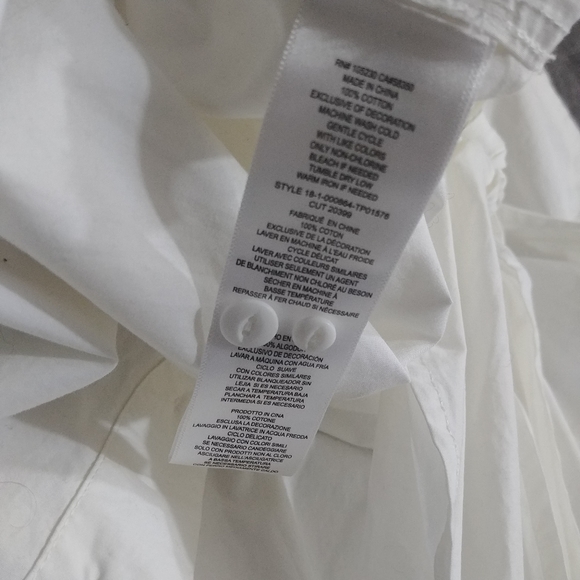 $209 Current/Elliot | white cotton open back bow dress shirt button down 3 - Picture 5 of 11